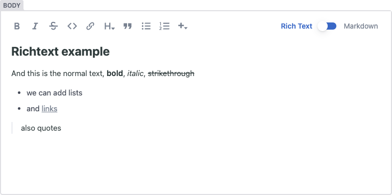 Richtext widget example